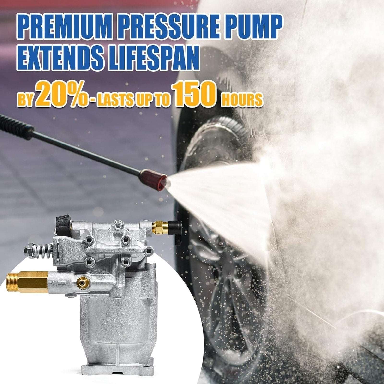 3/4″ Shaft Pressure Washer Pump 2600-3300 PSI 2.5 GPM for Honda Simpson Ryobi