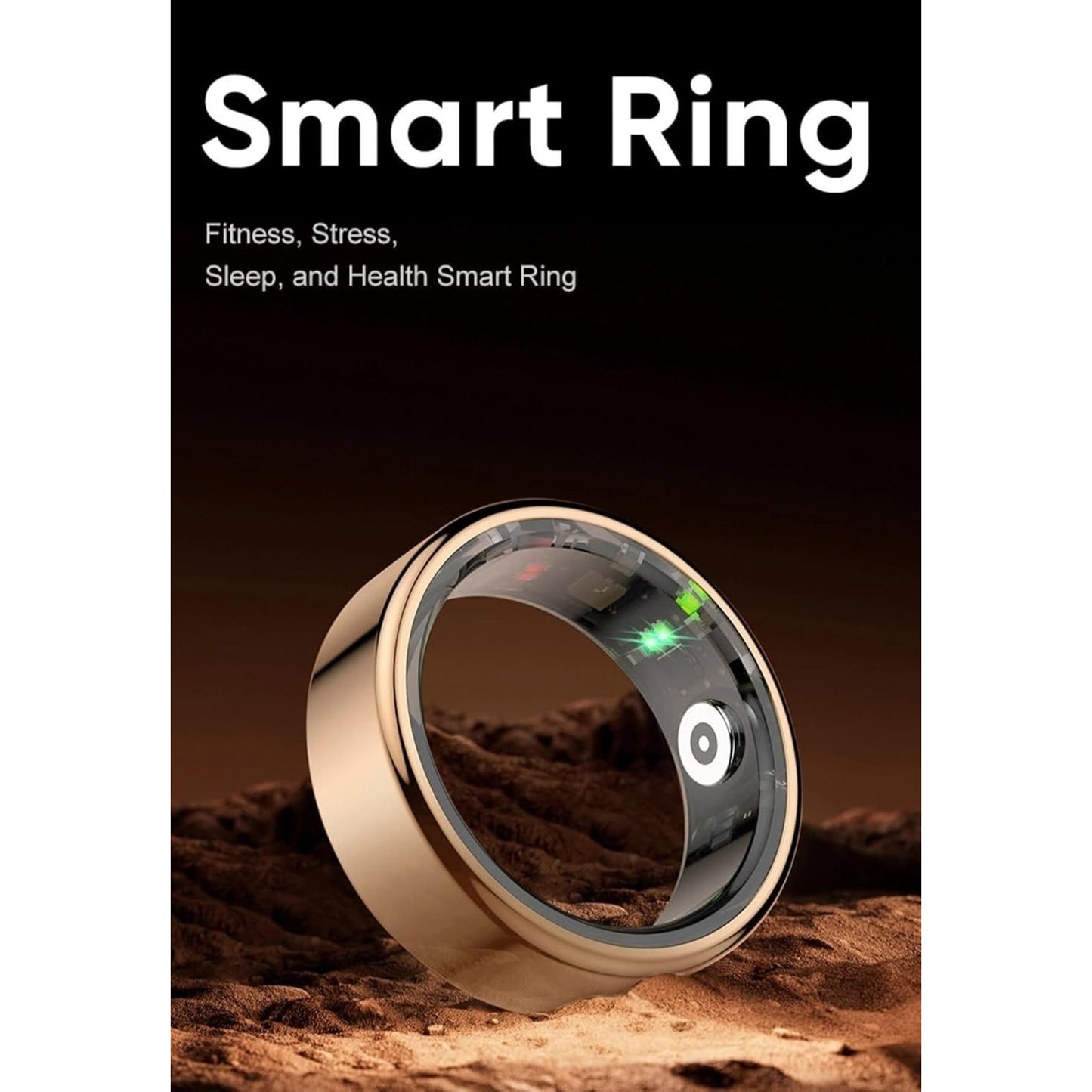 Smart Ring 3 w/ Charging Case Health Sleep Tracker w APP Waterproof Size 10 GOLD