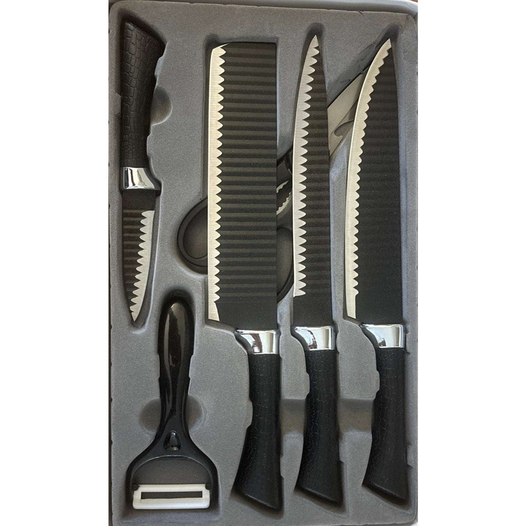 Culinary Knife Set Non Stick, Soft Touch Anti-Slip Handle 6 Piece Set ER-0238A