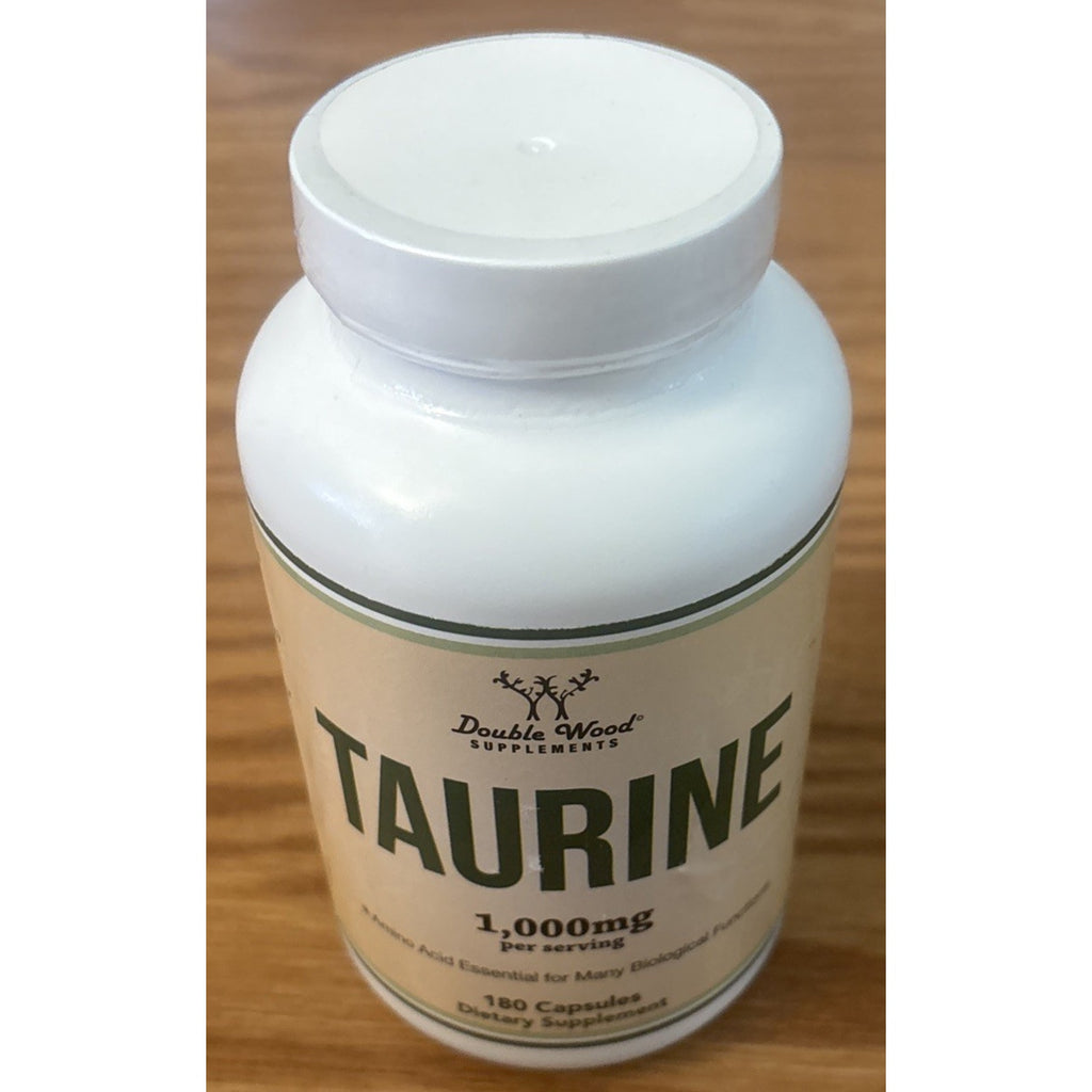 Taurine Supplement 1000mg 180 Capsules Gluten Free Non-GMO DoubleWood 02/2028