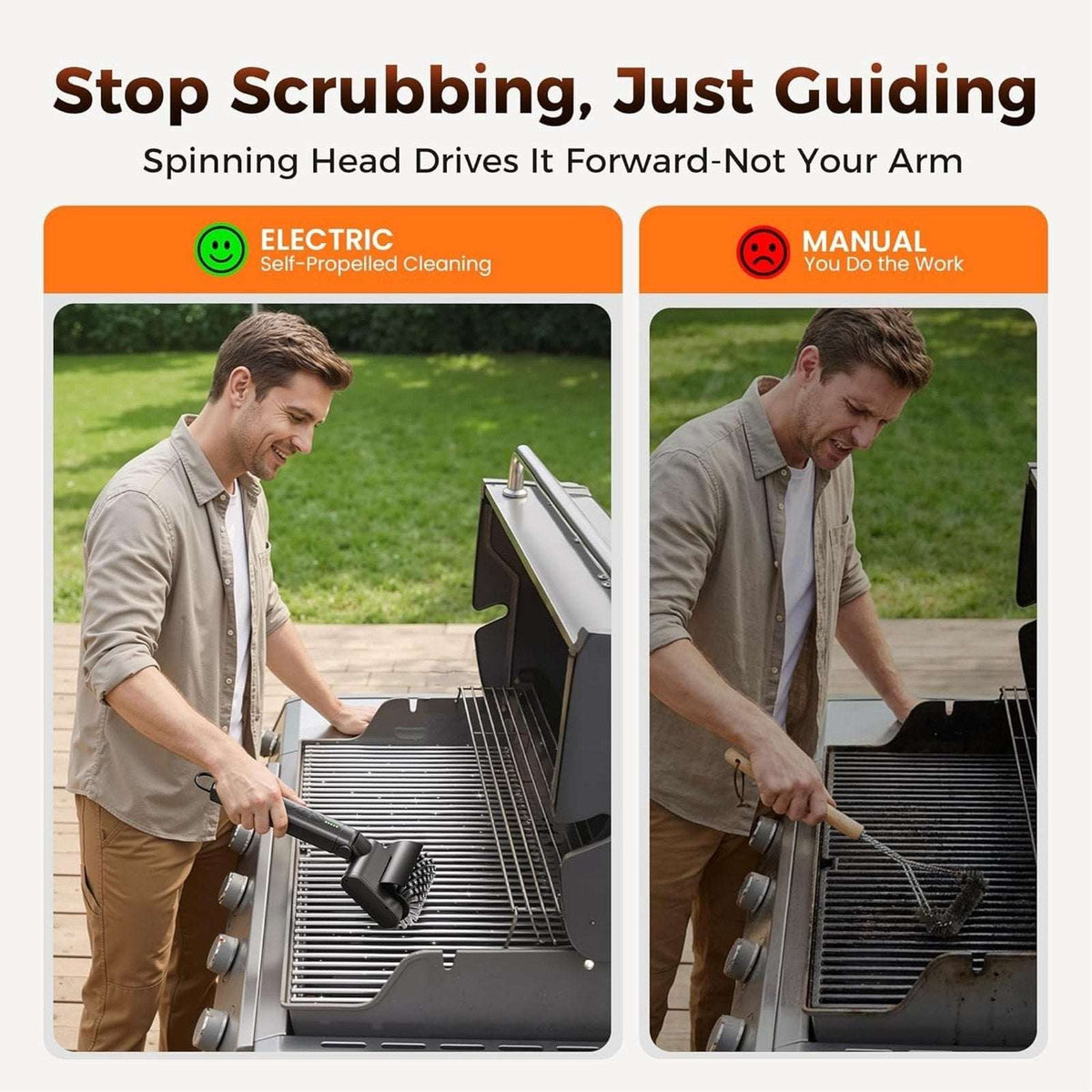 Leebein Electric Rotary Grill Brush 2026 BBQ Cleaner w/ 3 Heads 3 Speeds 480RPM