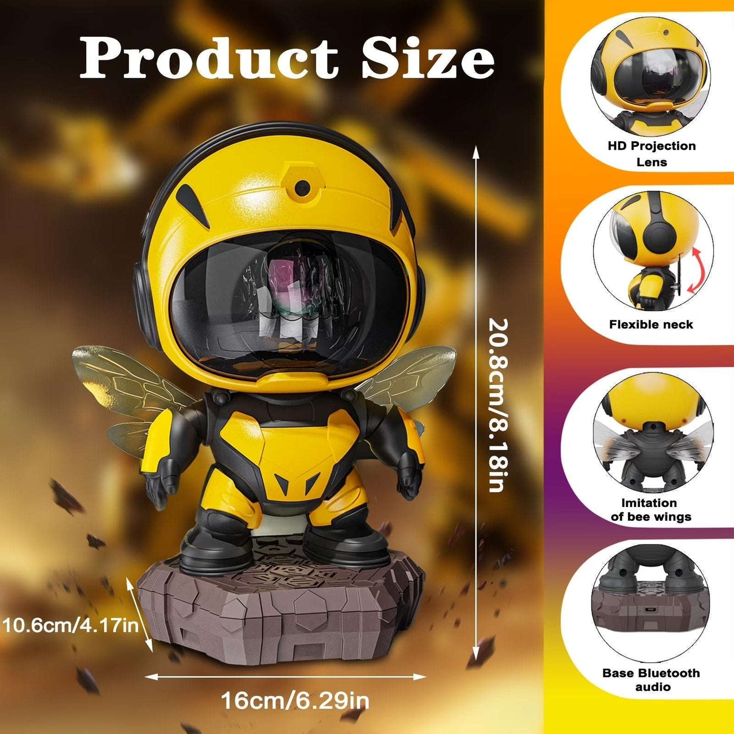 BLUE Robot Astronaut Galaxy Star Projector Lamp & Bluetooth Speaker w/ Remote