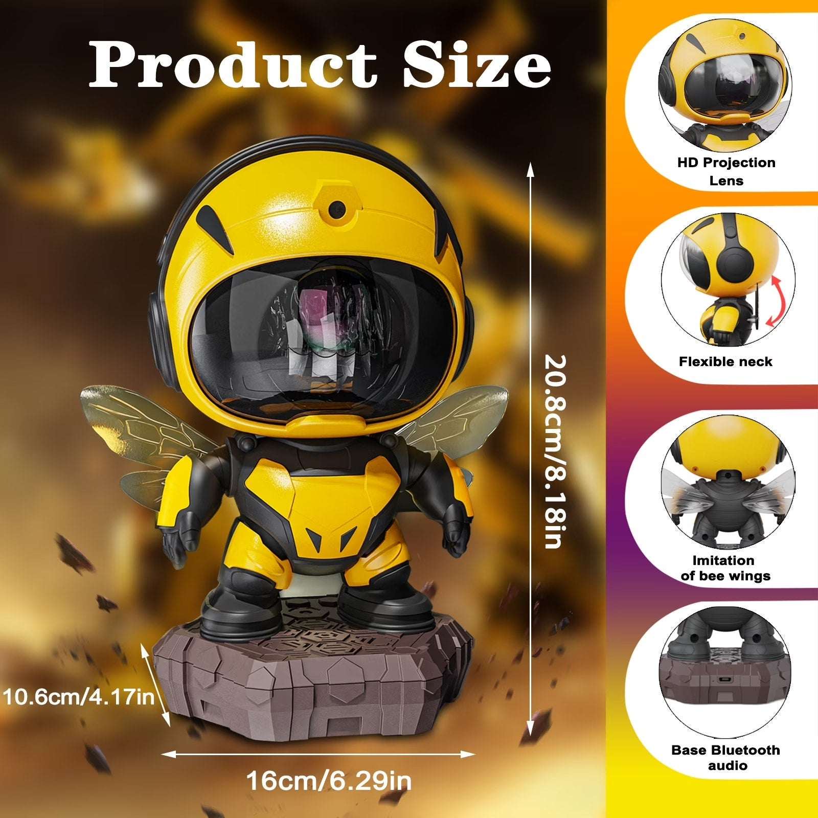 BLUE Robot Astronaut Galaxy Star Projector Lamp & Bluetooth Speaker w/ Remote