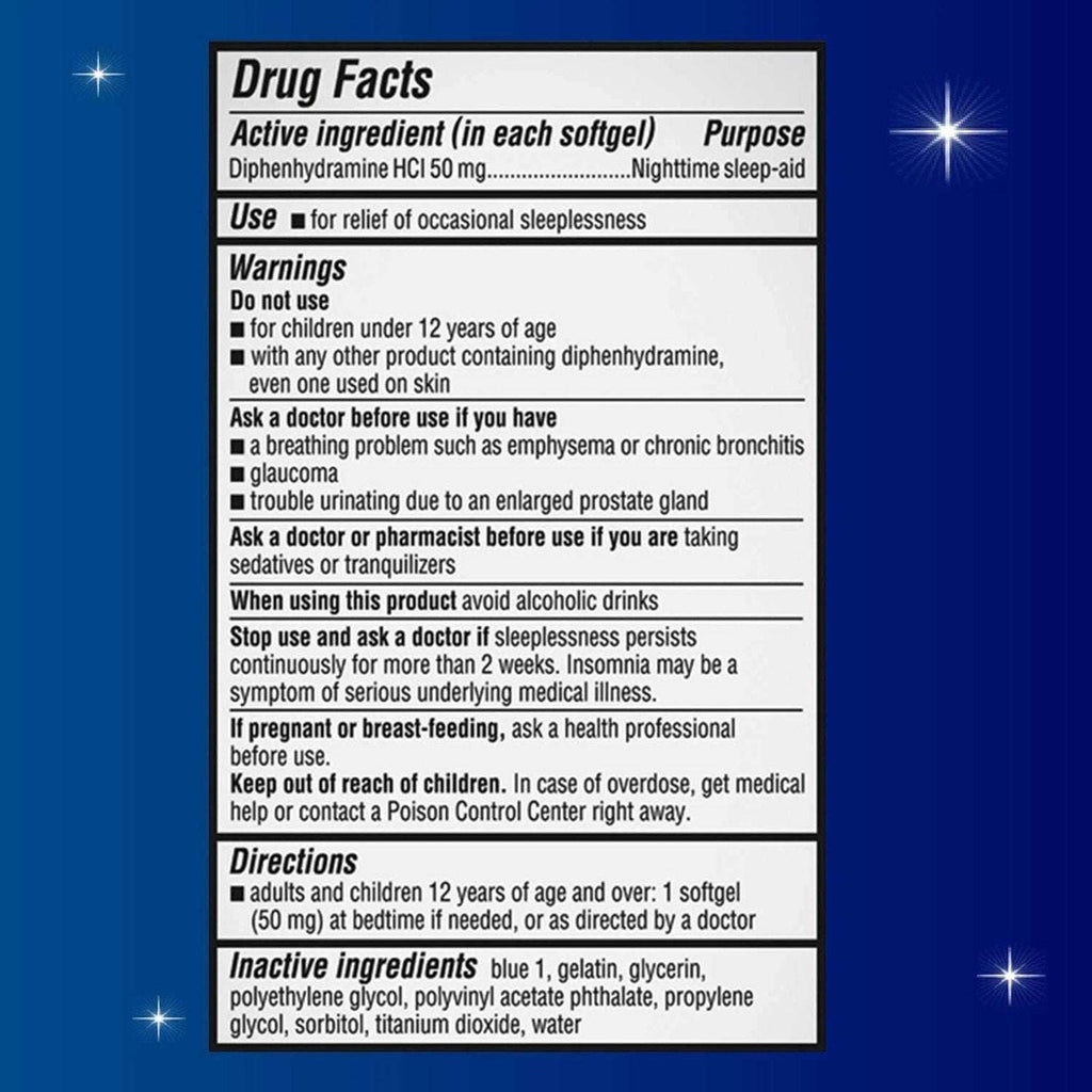 3 x Unisom SleepGels Nighttime Sleep Aid, Diphenhydramine HCI 50 mg, 32 SoftGels