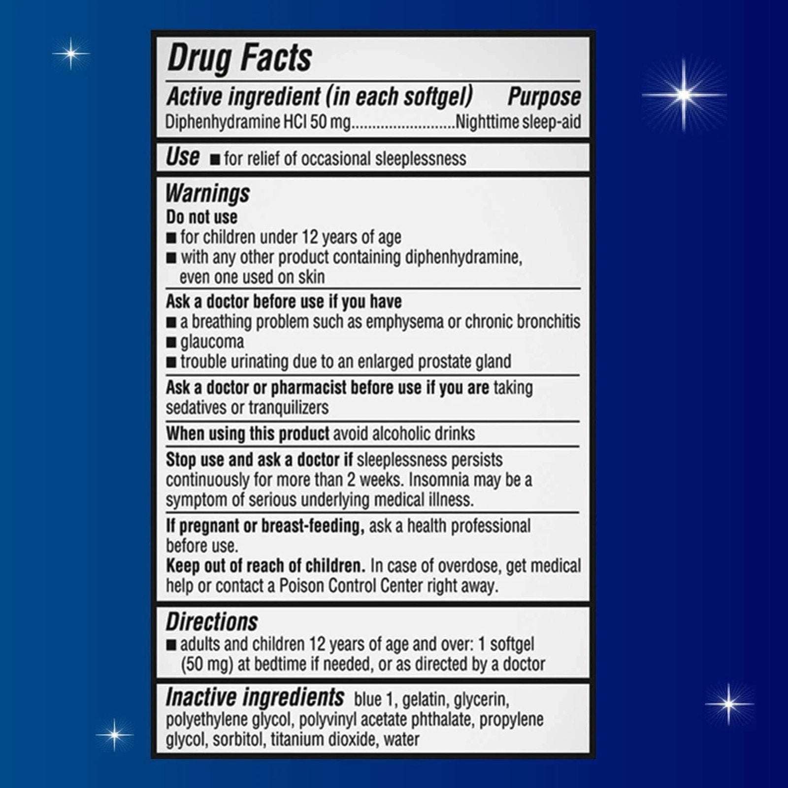 3 x Unisom SleepGels Nighttime Sleep Aid, Diphenhydramine HCI 50 mg, 32 SoftGels