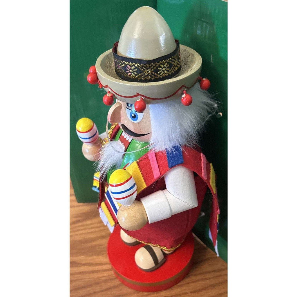 Kurt Adler Chubby Mexican Wooden Nutcracker Christmas Handcrafted 10.25 Inch