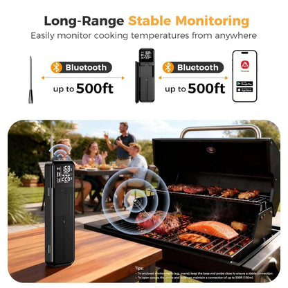Smart Wireless Bluetooth Meat Thermometer Multi-Sensor, Instant Read with APP