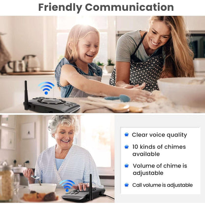 Wuloo S600-P2 Full Duplex Two Way Audio Wireless Intercom System 5280ft Range