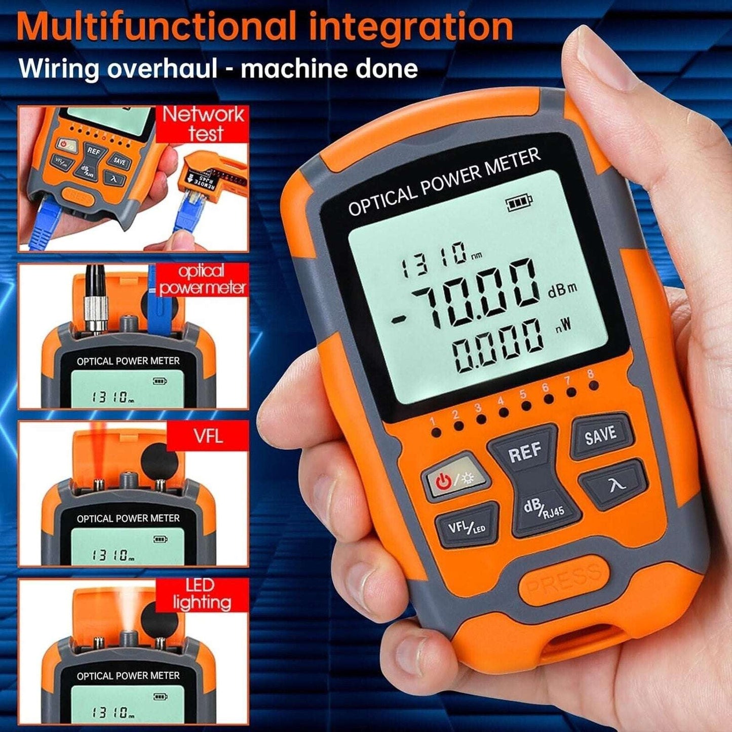 2-Pack Duogalia A-M70 Optical Power Meter Multi-functional Fiber Cable Tester