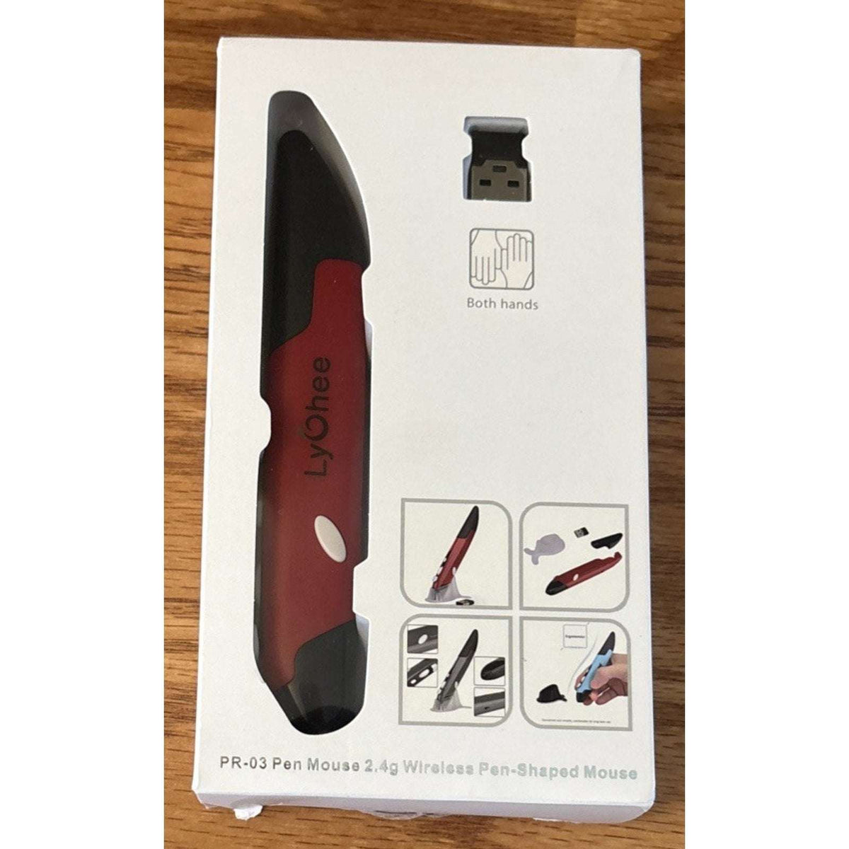 LyChee Wireless USB Optical Vertical Mouse Pen, 2.4GHZ USB Adjustable DPI PR-03