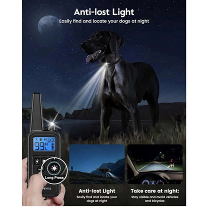 Waterproof Dog Training Collar 4200ft w/ Remote, 4 Modes, 99 Levels & Light