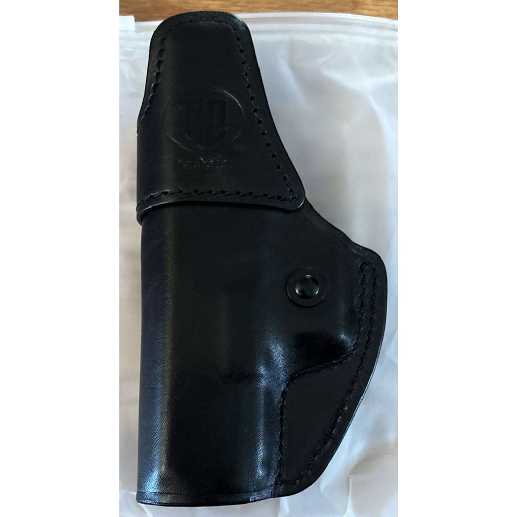 TacDefens IWB Black Leather RH Holster Glock 19 19X 23 45 TriggerBlock Retention