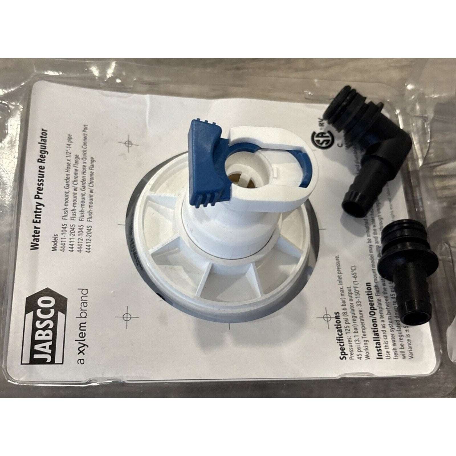 Jabsco 44412-1045 Water Entry Pressure Regulator Flush Mount Boat Marine RV Camp