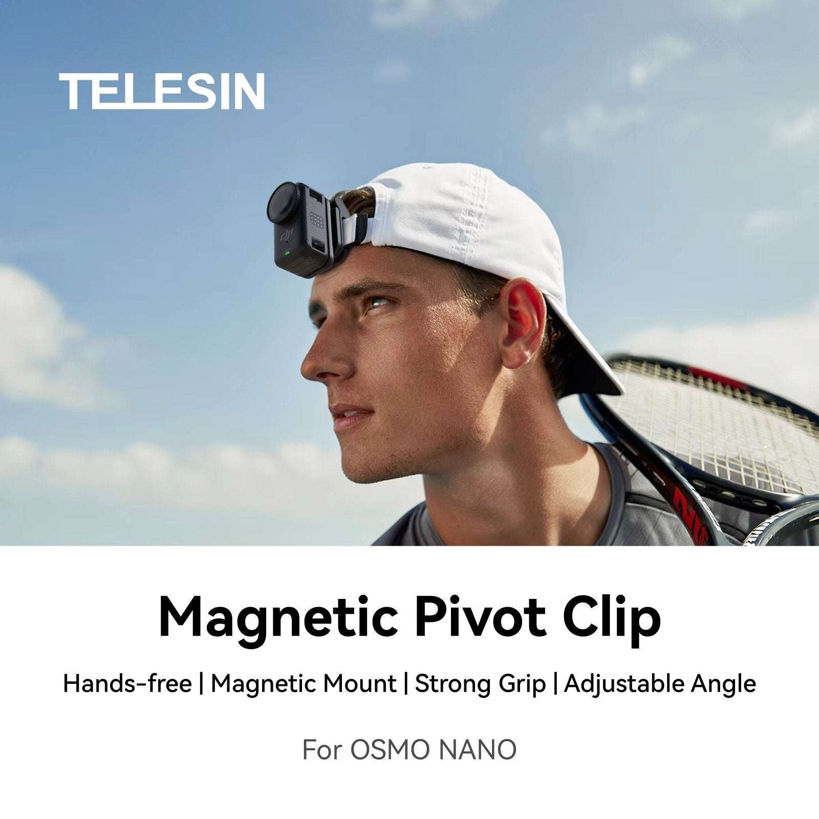 TELESIN Magnetic Quick-Release Cap Hat Brim Clip Camera Mount for DJI OSMO NANO