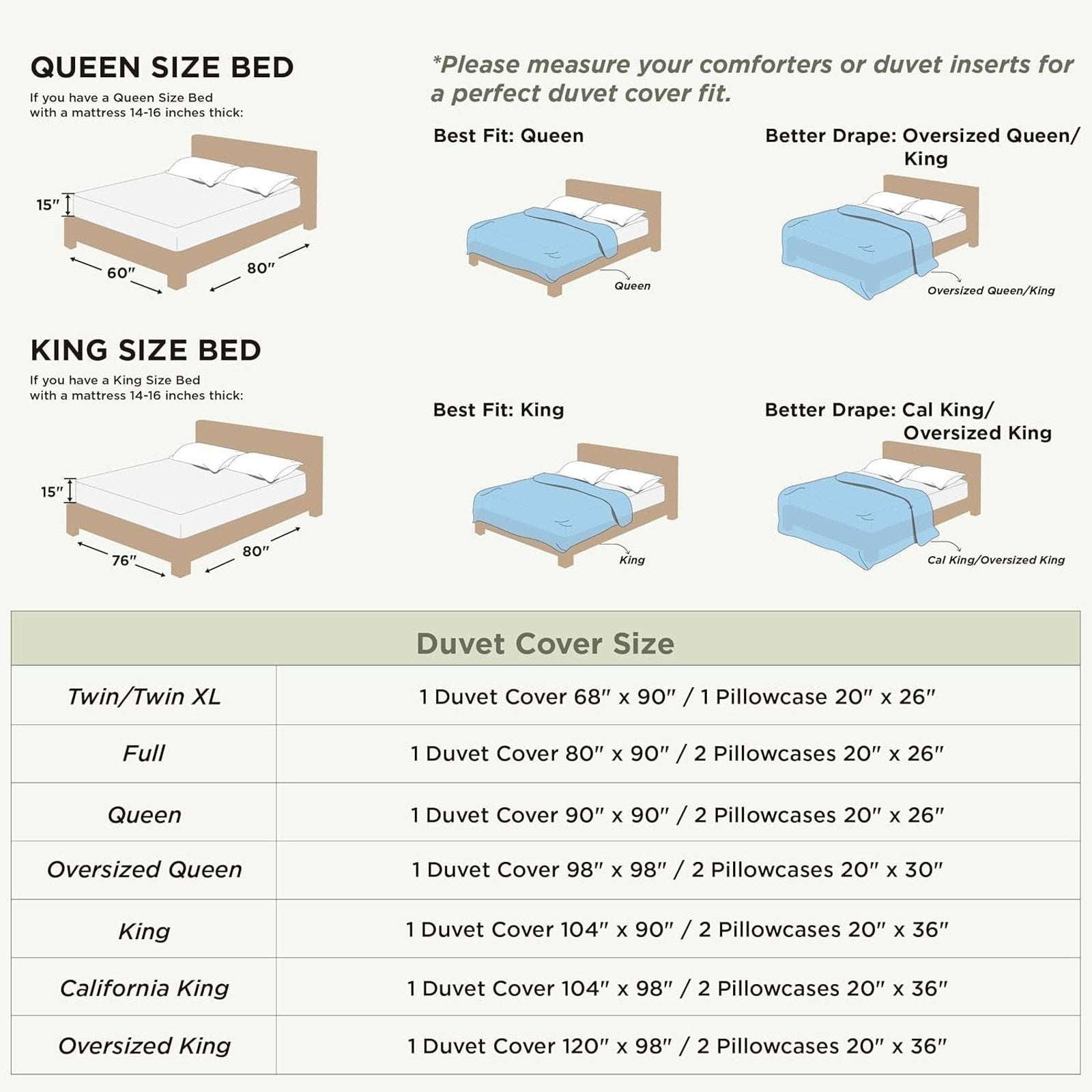 CHUFFED 54% French Linen 45% Cotton Duvet Cover Set 3PC Full/Queen Natural Linen