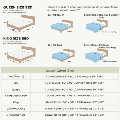 CHUFFED 54% French Linen 45% Cotton Duvet Cover Set 3PC Full/Queen Natural Linen