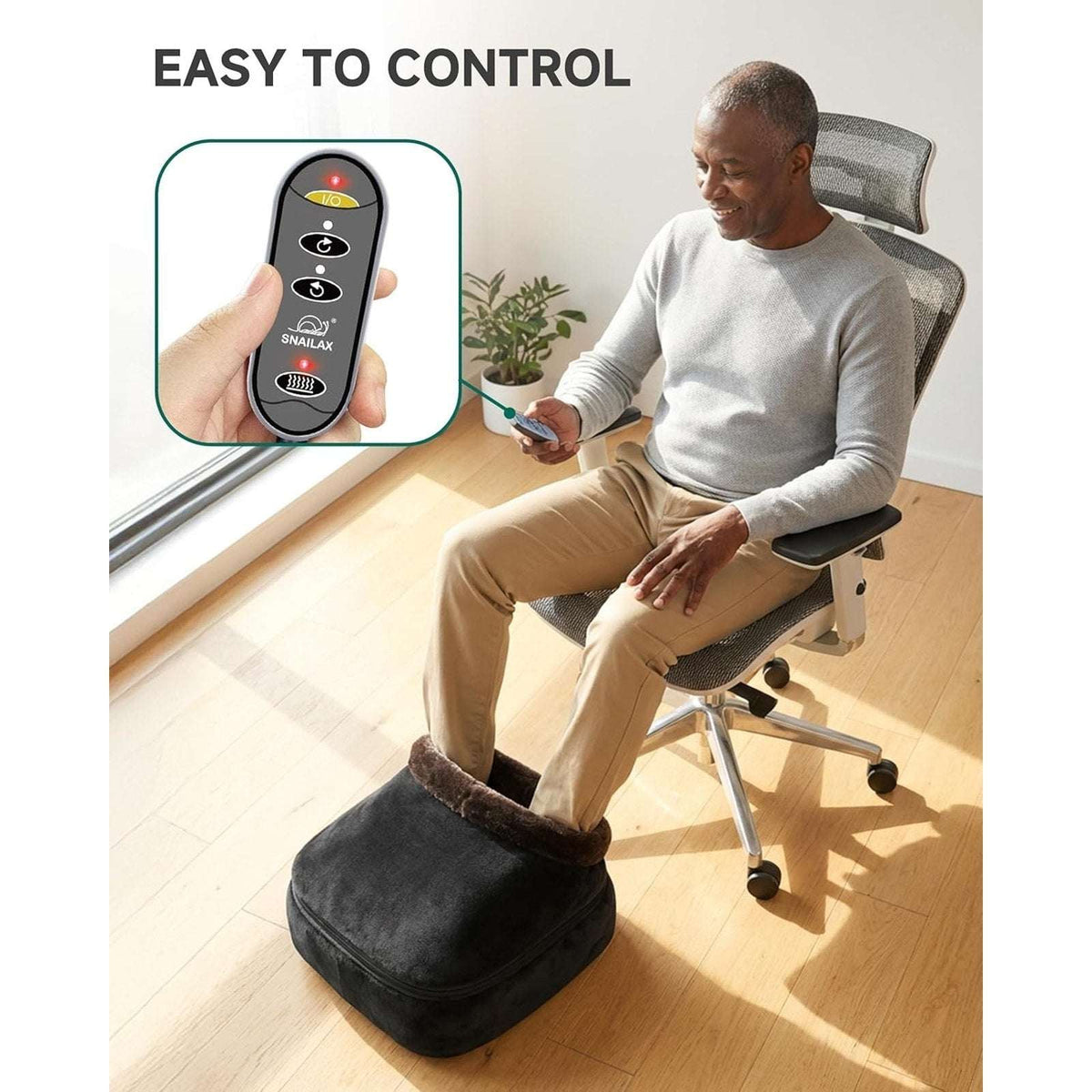 Snailax Electric Shiatsu Foot & Back Massager with Heat, Kneading Foot Warmer