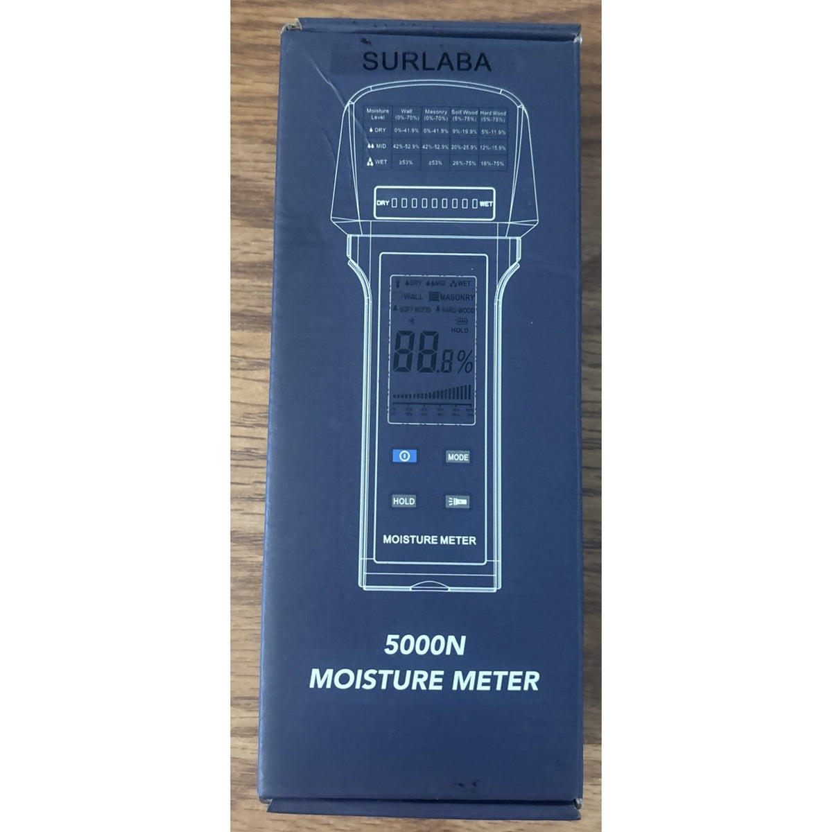 Pinless Wood Moisture Meter – Drywall, Mold & Lumber Moisture Detector with LCD