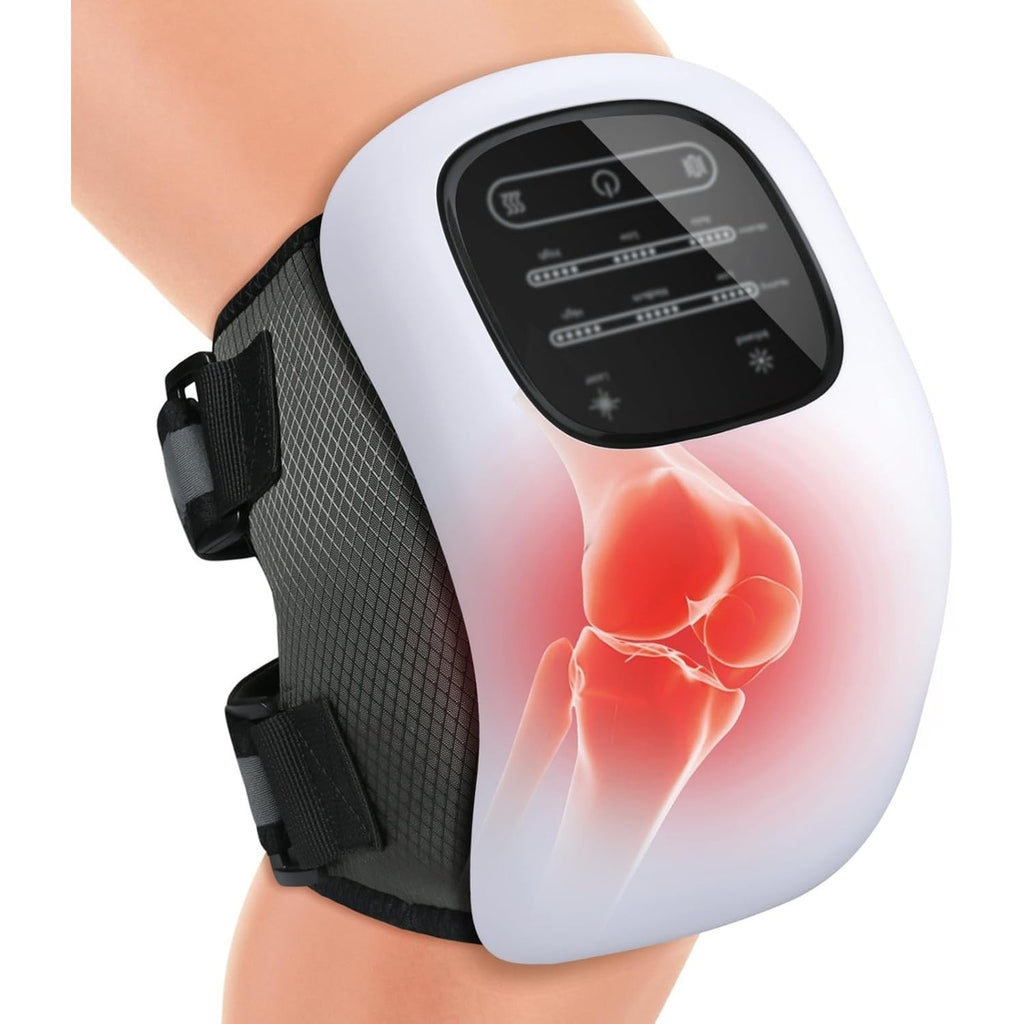 Wireless Smart Knee Vibrating Massager with Heat, Laser & Infrared Light Therapy