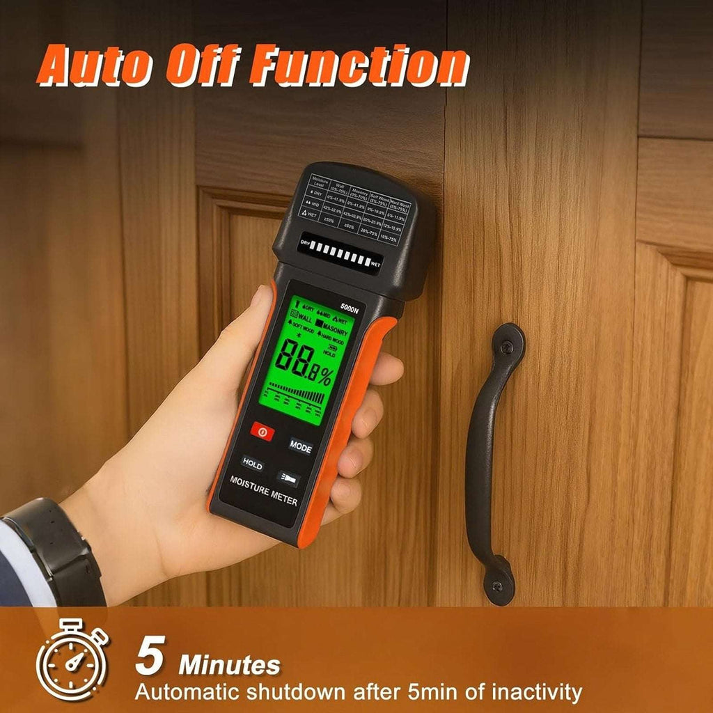 Pinless Wood Moisture Meter – Drywall, Mold & Lumber Moisture Detector with LCD