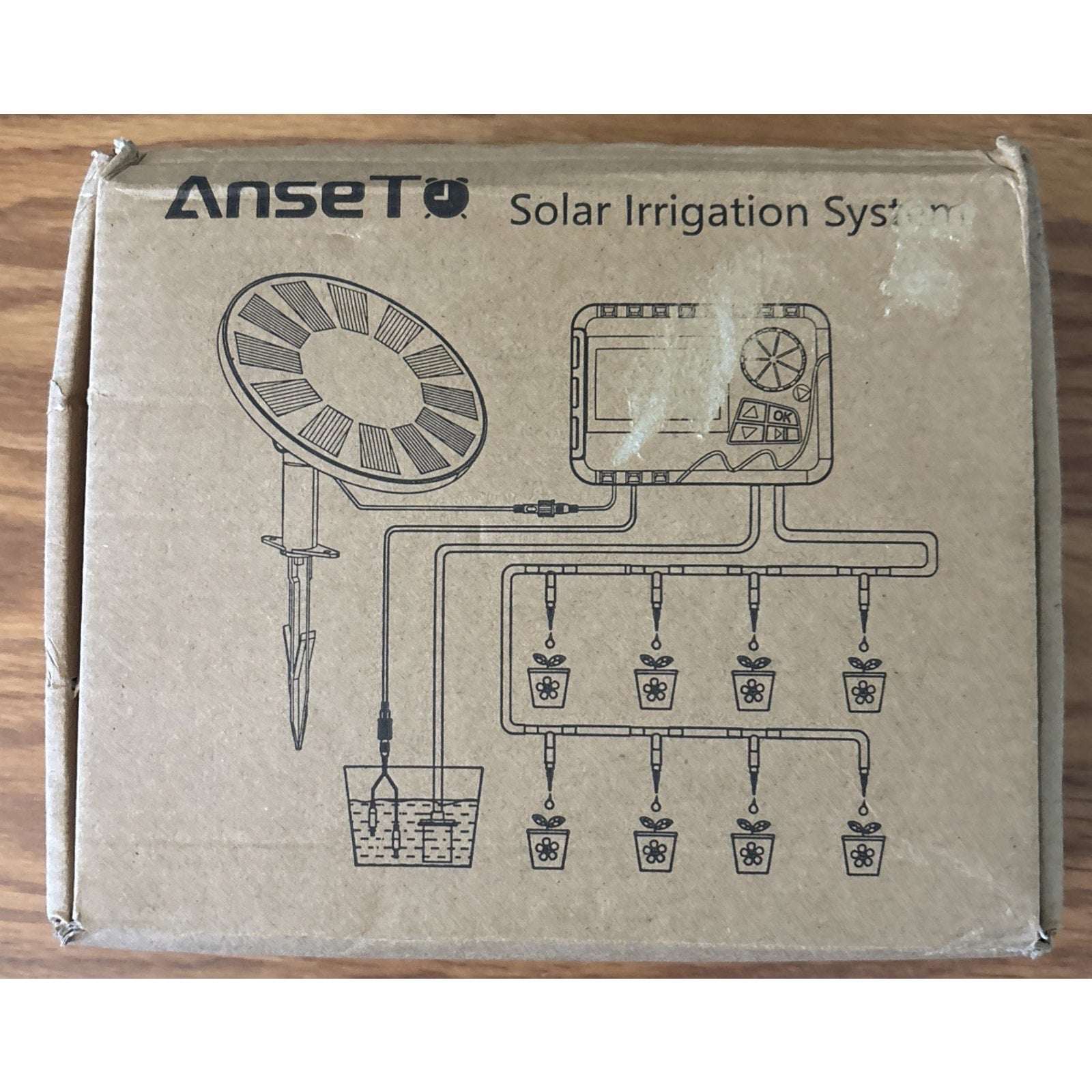 50' Automatic Drip Solar Irrigation System Plant Watering w/ Split Timer 15 Pots
