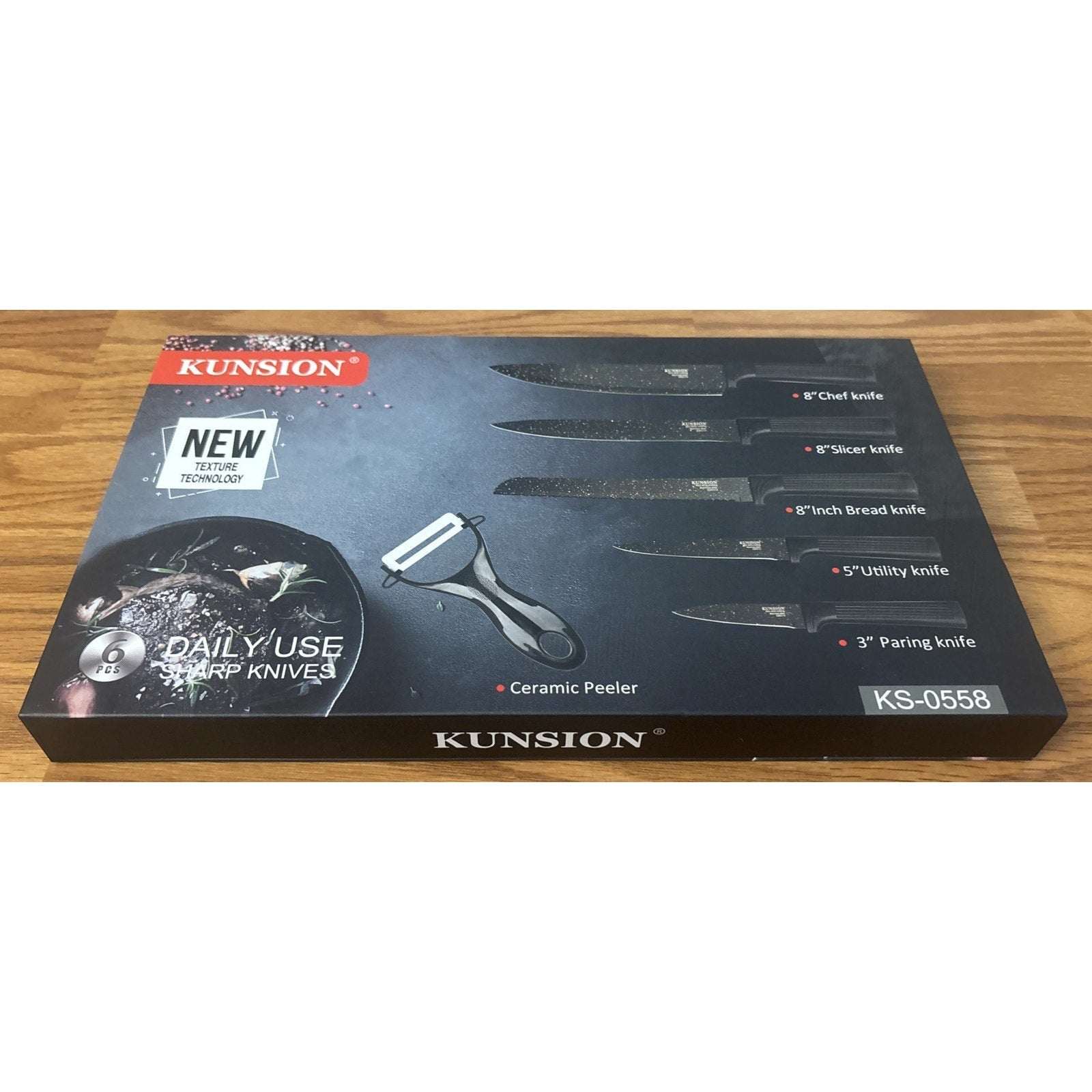 Culinary Knife Set KUNSION KS-0558 Non Stick, Stainless Steel 6 Piece Set