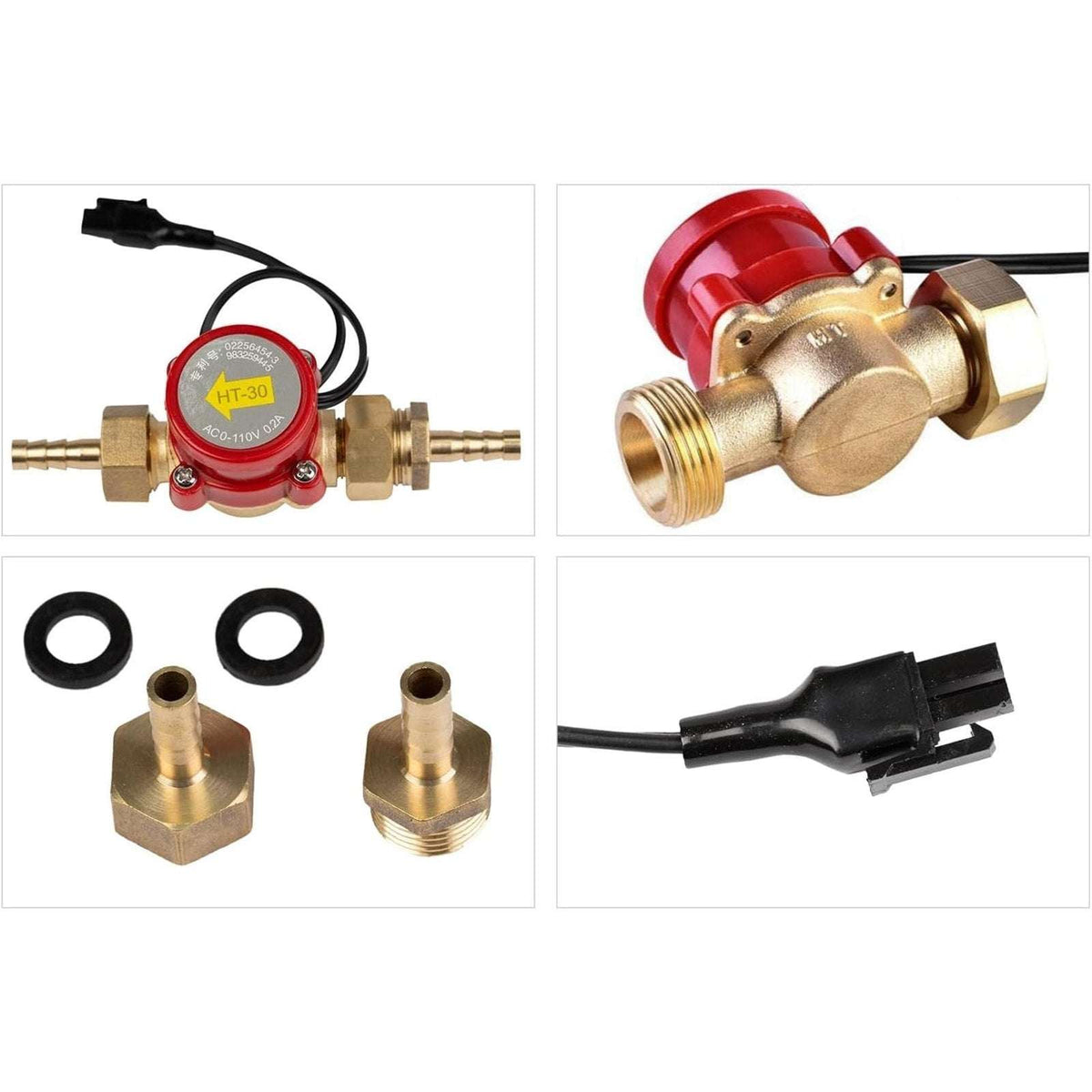 Water Flow Sensor Switch HT-30 AC 0-110V 0.2A 10MM G3/4 "-3/4" Thread for CO2 La