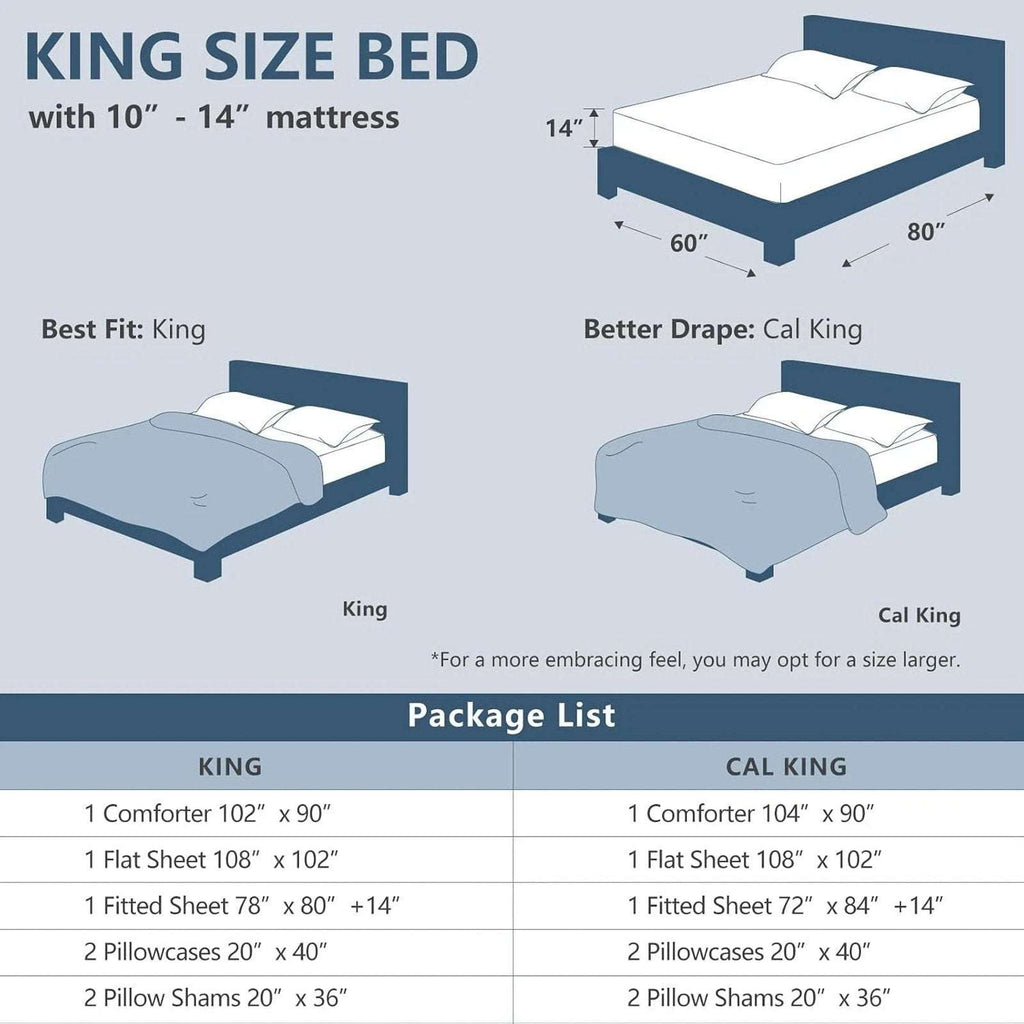 CozyLux 7-Piece King Size Pintuck Comforter & Sheet Set Sage Green Bed in a Bag