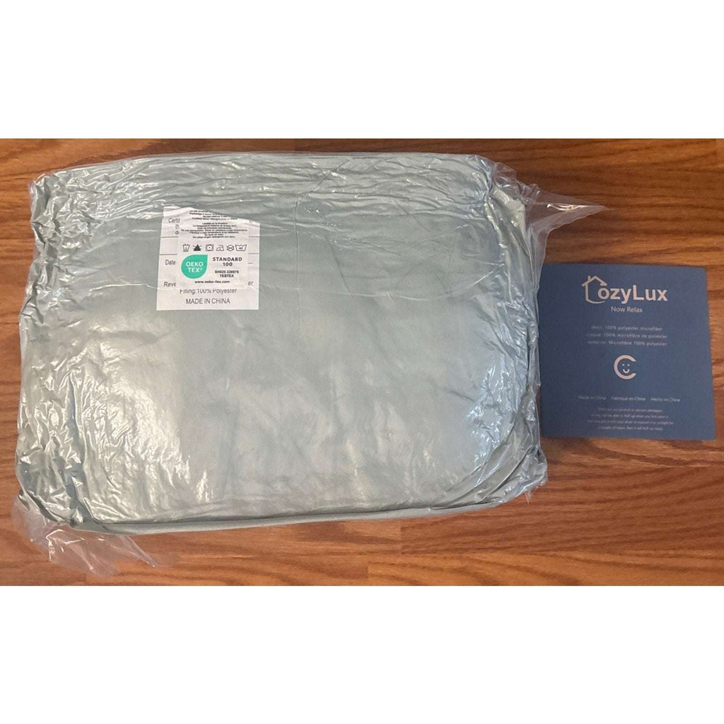 CozyLux 7-Piece King Size Pintuck Comforter & Sheet Set Sage Green Bed in a Bag
