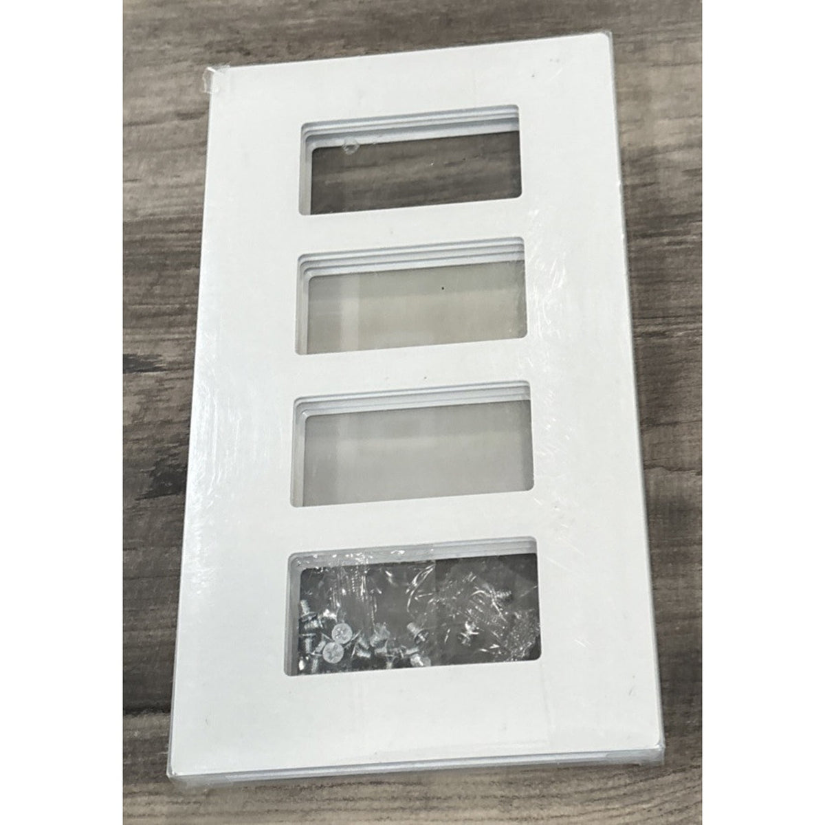 BESTTEN 2 Pack 4 Gang Midsize Screwless Decorator Wall Plate USWP6-M4-W-2PK