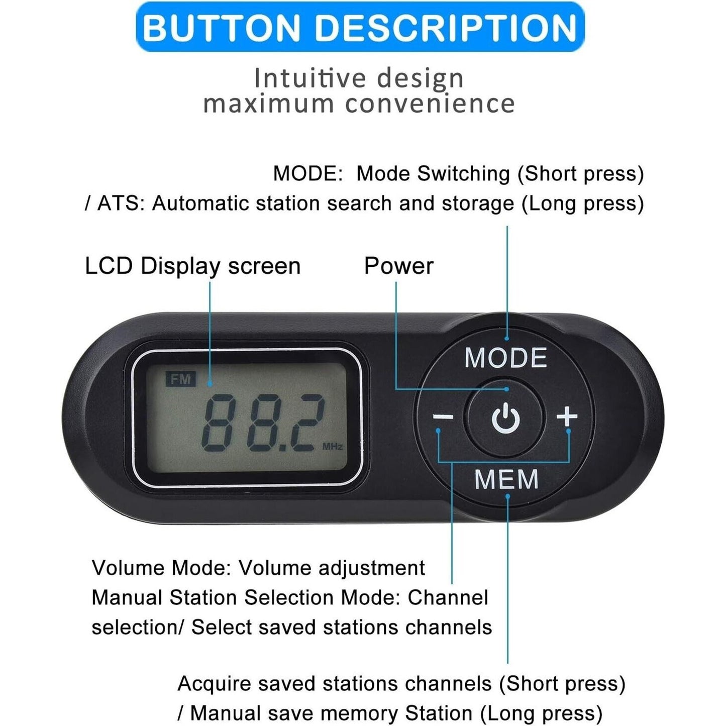 ZHIWHIS Portable FM Radio & Earphones Best Reception Sleep Timer Battery Operat