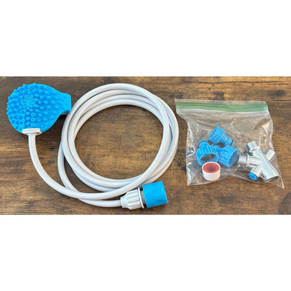 AQUAPAW Dog Grooming Tool Sprayer & Scrubber Use w/ Shower or Outside Water Hose