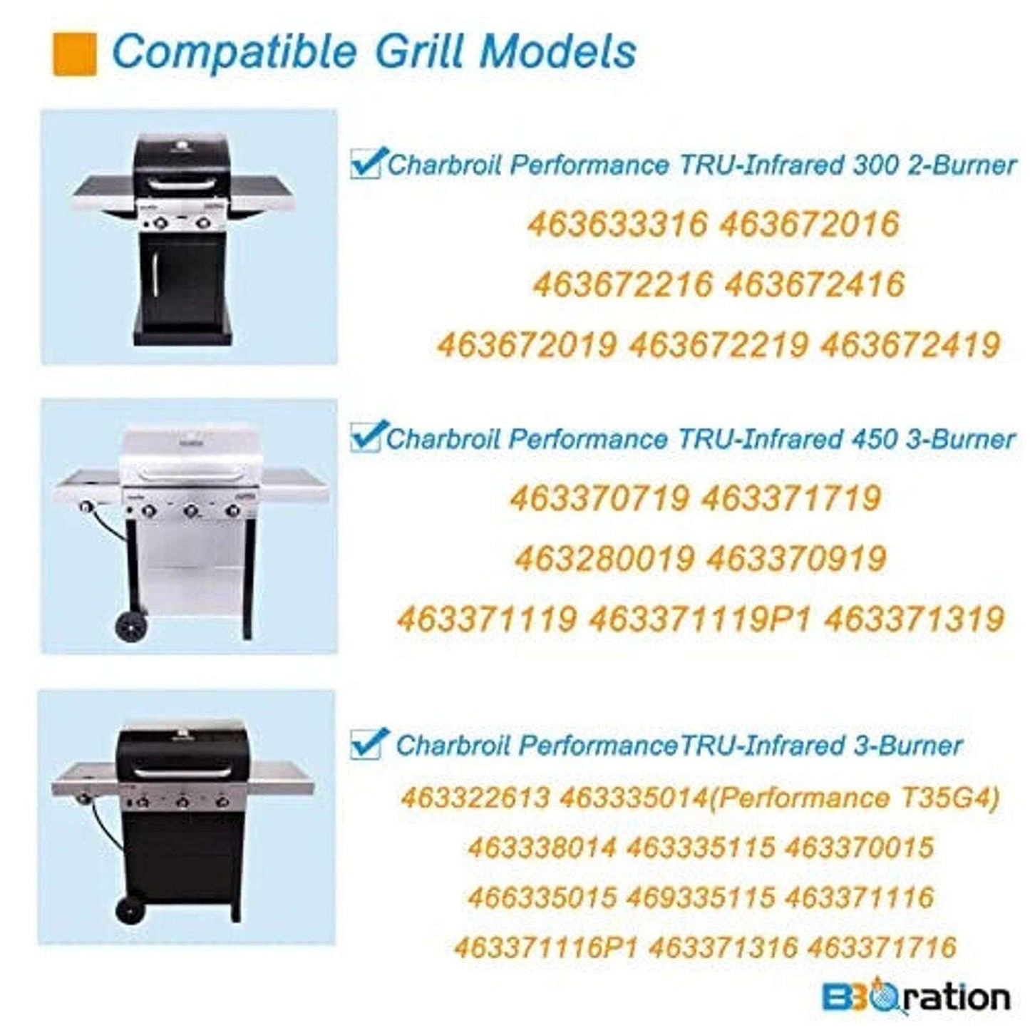 3Pc 17" Grill Emitter for Charbroil Performance Tru-Infrared 3 Burner Gas Grill