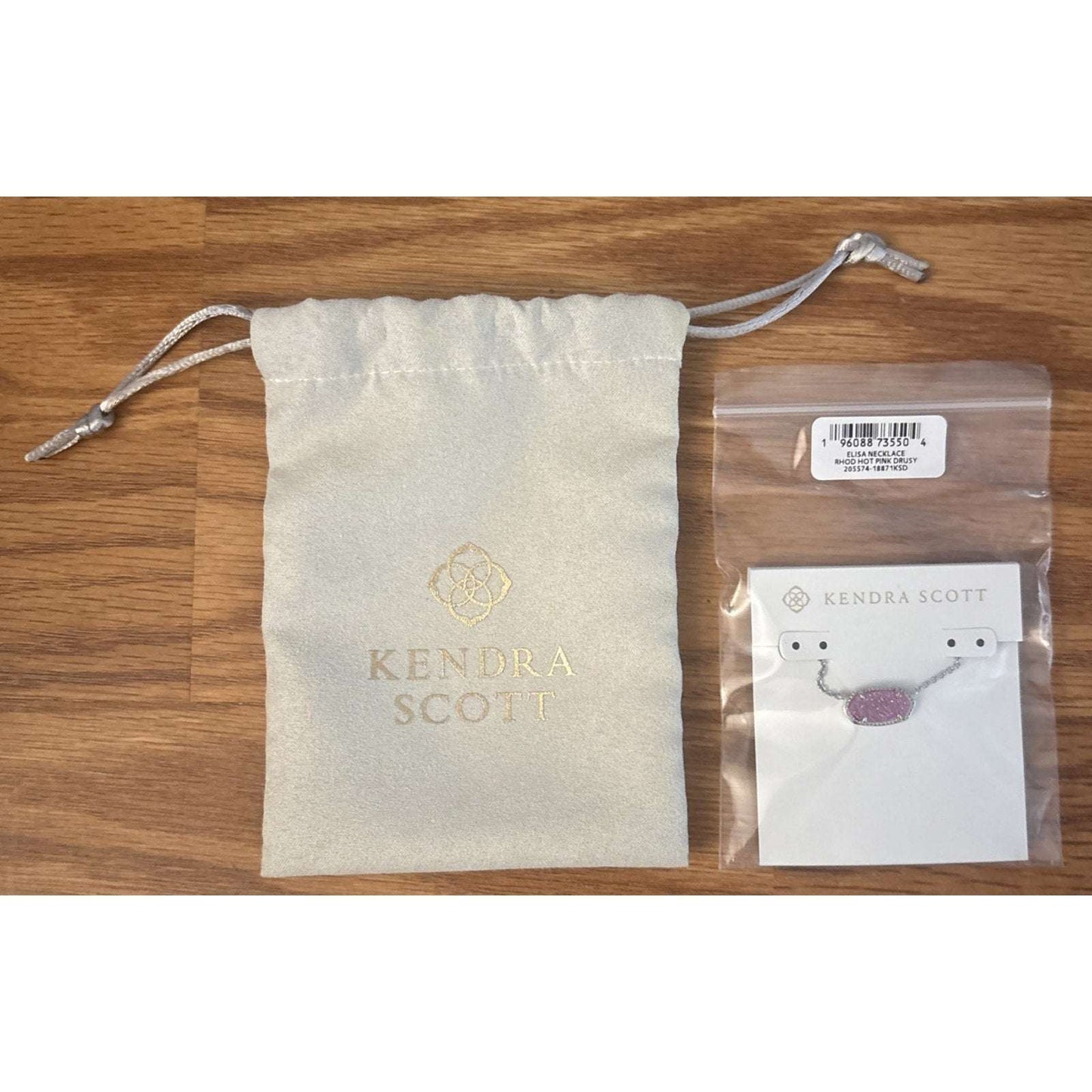 Kendra Scott Elisa Silver Pendant Necklace in Azalea Illusion Hot Pink Druisy
