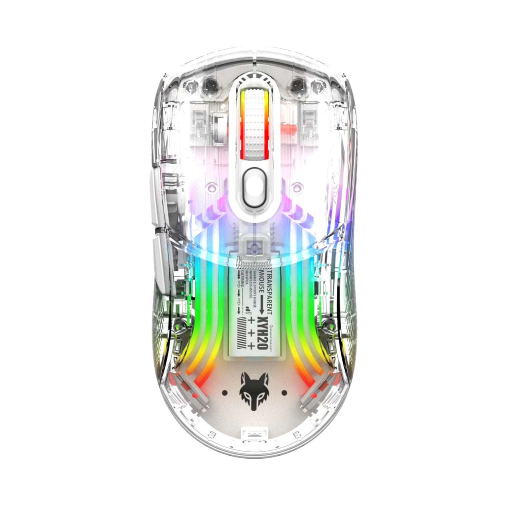 Transparent RGB Bluetooth Wireless Gaming Mouse, Dual Mode USB Computer Mouse