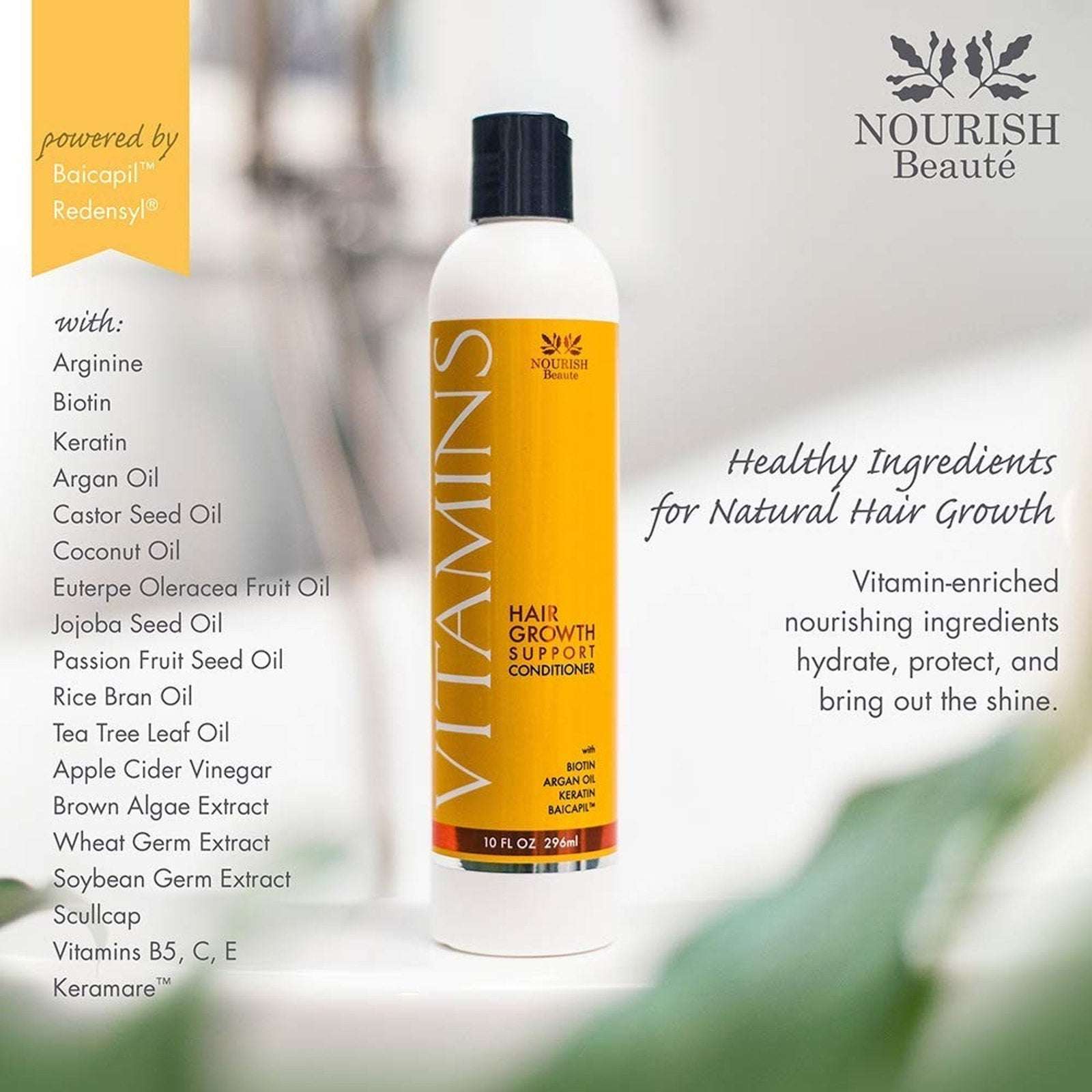 Vitamins Conditioner for Hair Loss - Promotes Regrowth, Volume & Thickening 10oz