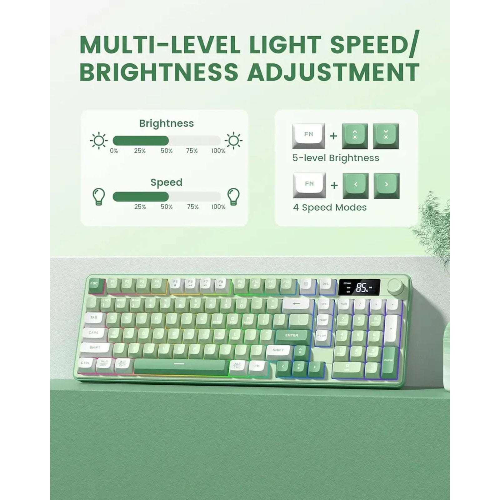 Womier DK98Pro 96% Wireless Tri-Mode RGB Smart Membrane Keyboard MultiMedia Knob