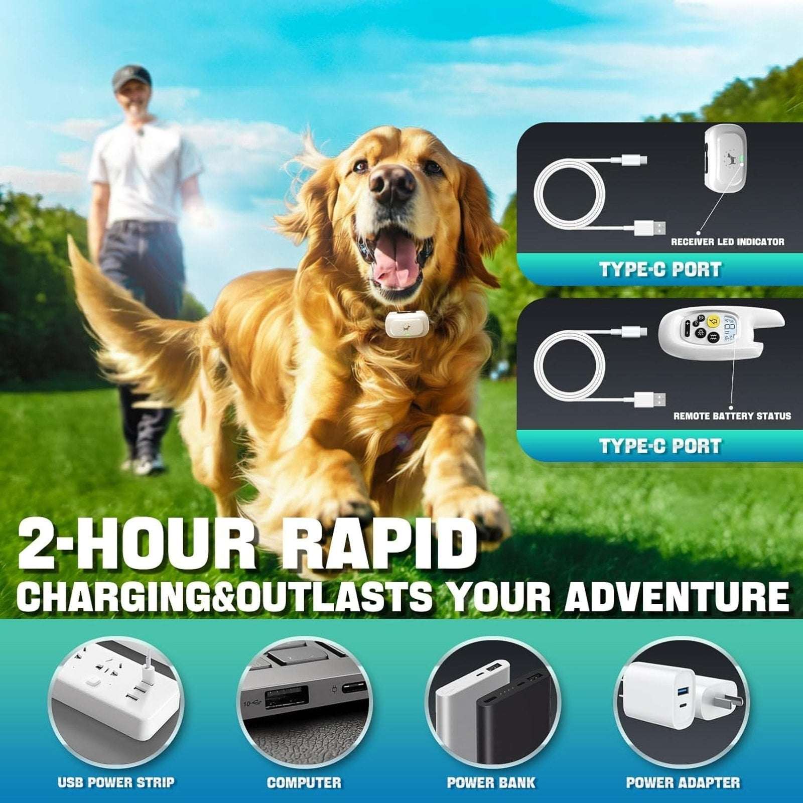 Upgraded Dog Training Collar with Remote - Beep, Vibration & Shock S, M & L Dogs
