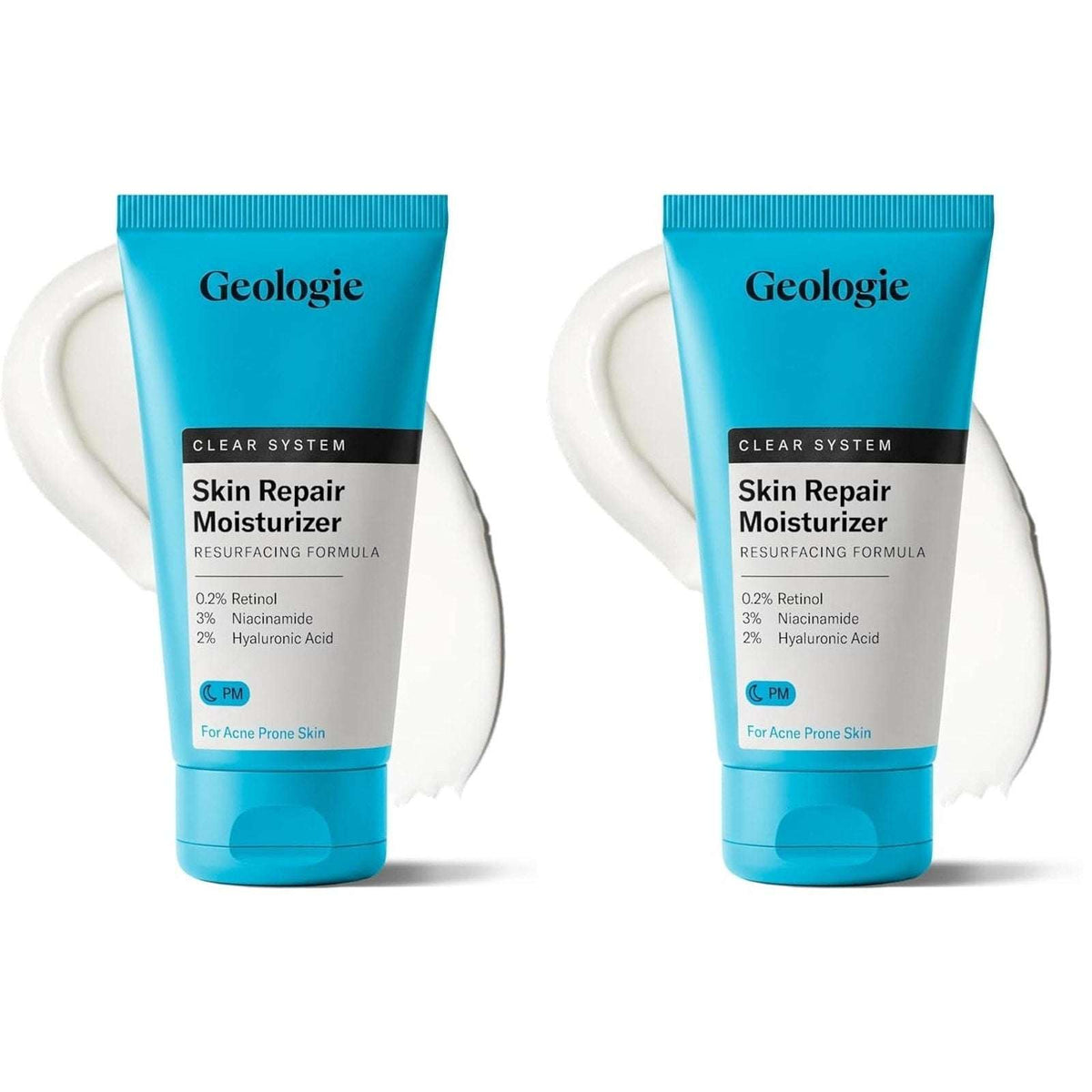 2x Geologie Clear System PM Skin Repair Resurfacing Moisturizer 0.2% Retinol 2oz