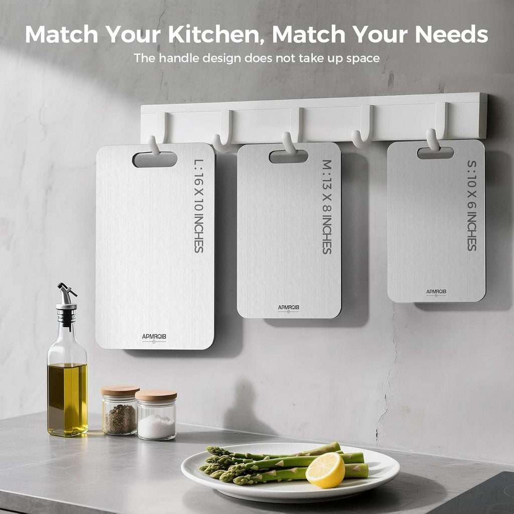 APMRQIB 3-Pack 100% Pure Titanium Cutting Boards Double Sided Dishwasher Safe