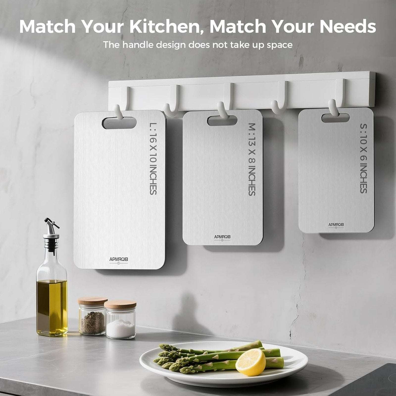APMRQIB 3-Pack 100% Pure Titanium Cutting Boards Double Sided Dishwasher Safe