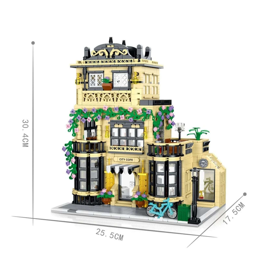 20113 City Café Building Blocks Set with Lights, 3 Levels XMORK 1443PC City Cafe