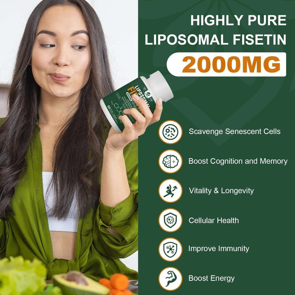 Liposomal Fisetin Supplement, 2000MG, Resveratrol, Bromelain, CoQ10 - 60 Count