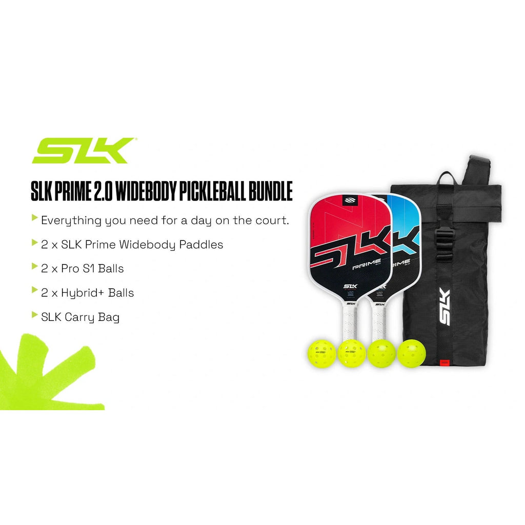 SELKIRK SLK Prime 2.0 Premium Pickleball Set 2 Widebody Paddles, 4 Balls & Bag