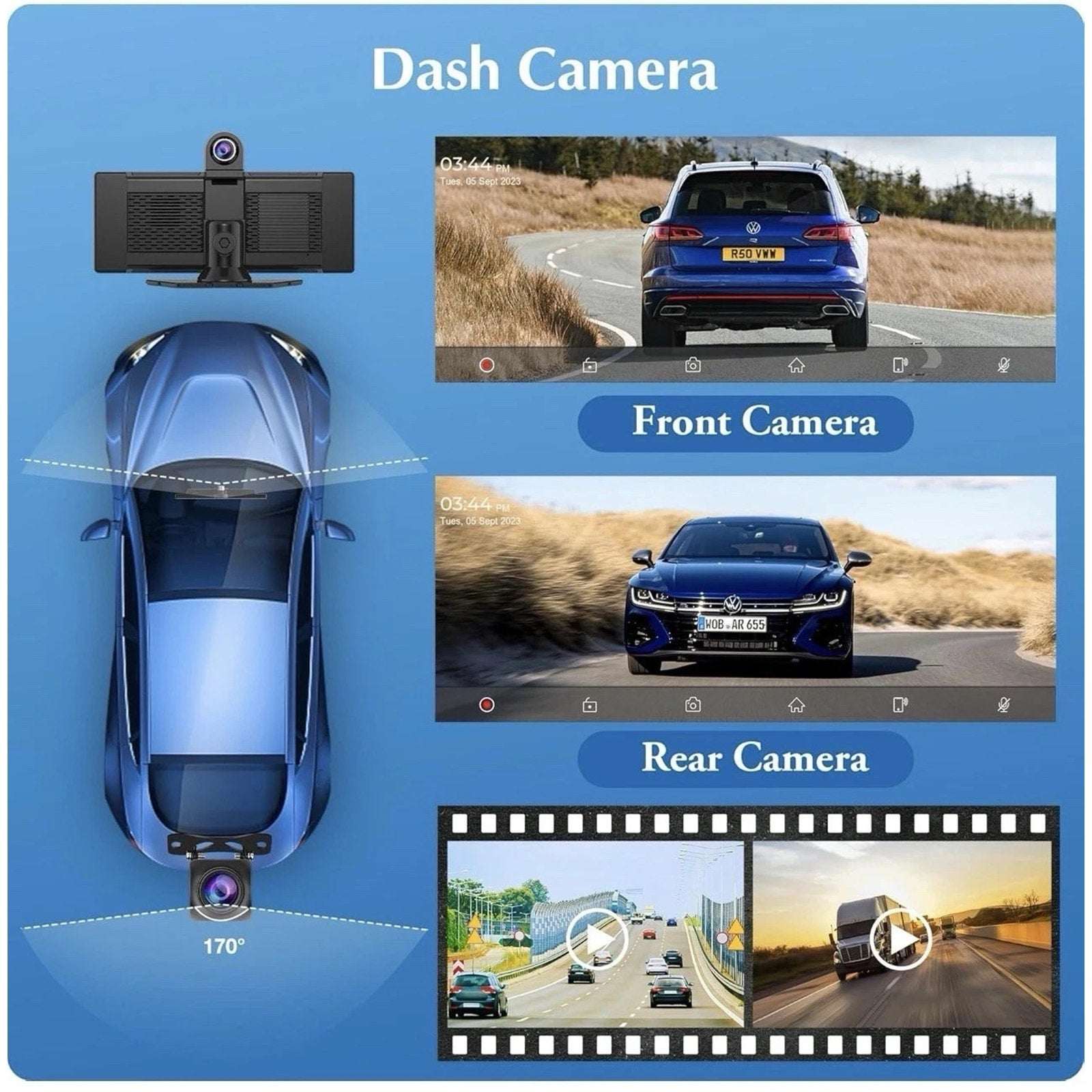 CARPURIDE W903 Smart Multimedia Wireless Carplay & Android Auto with Dash Camera