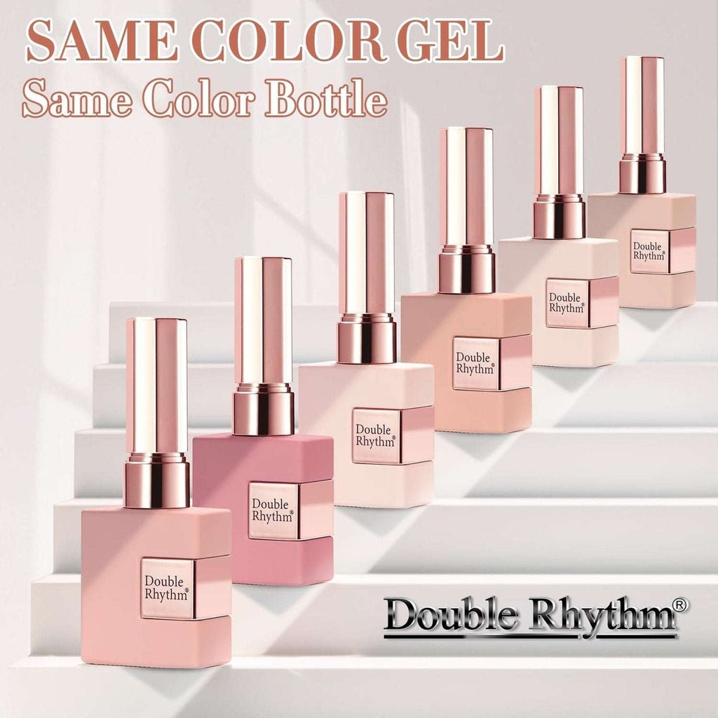 Double Rhythm 6 Pcs 15 ML Gel Polish Set(Pack of 6) Nude Beige Pink Neutral Rose