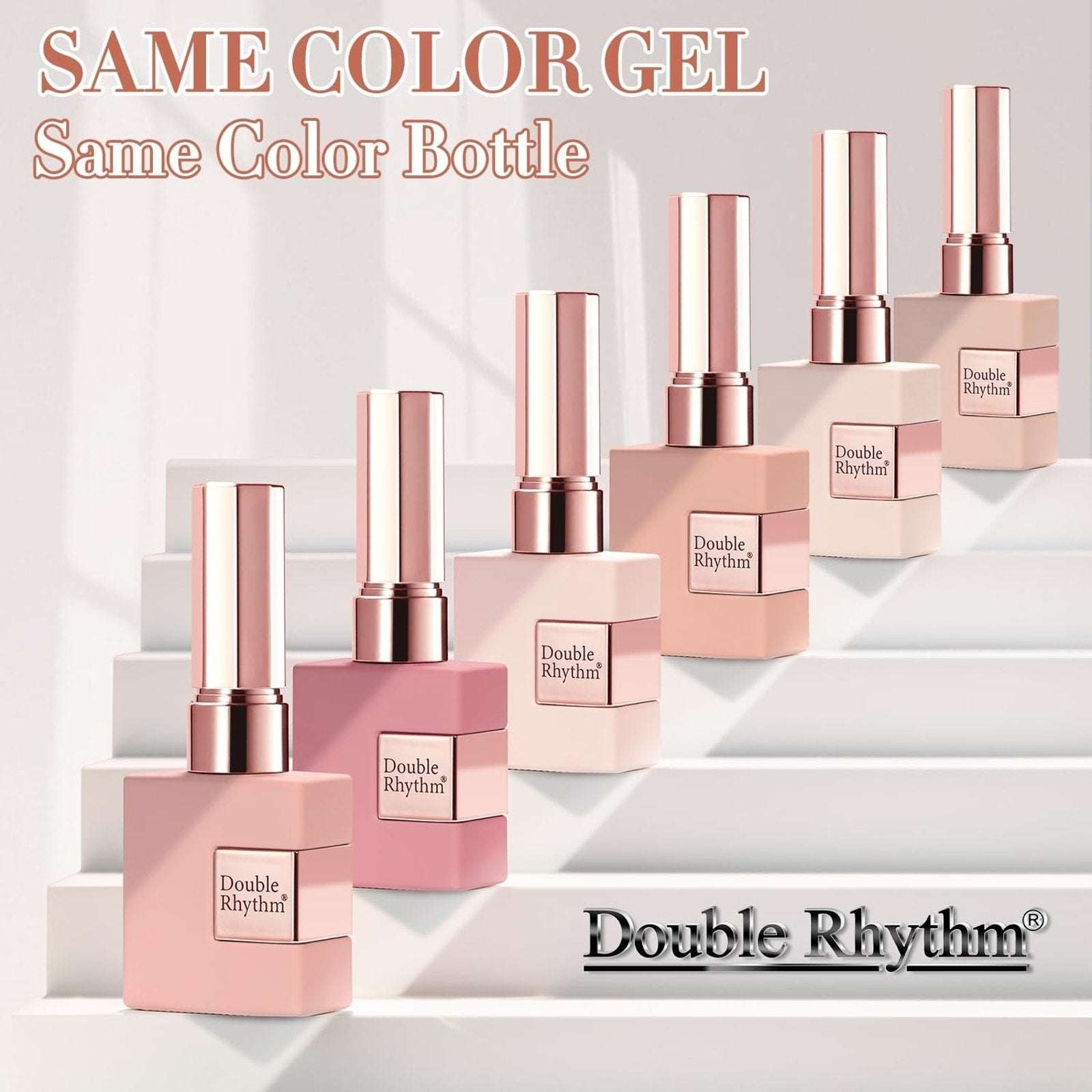 Double Rhythm 6 Pcs 15 ML Gel Polish Set(Pack of 6) Nude Beige Pink Neutral Rose