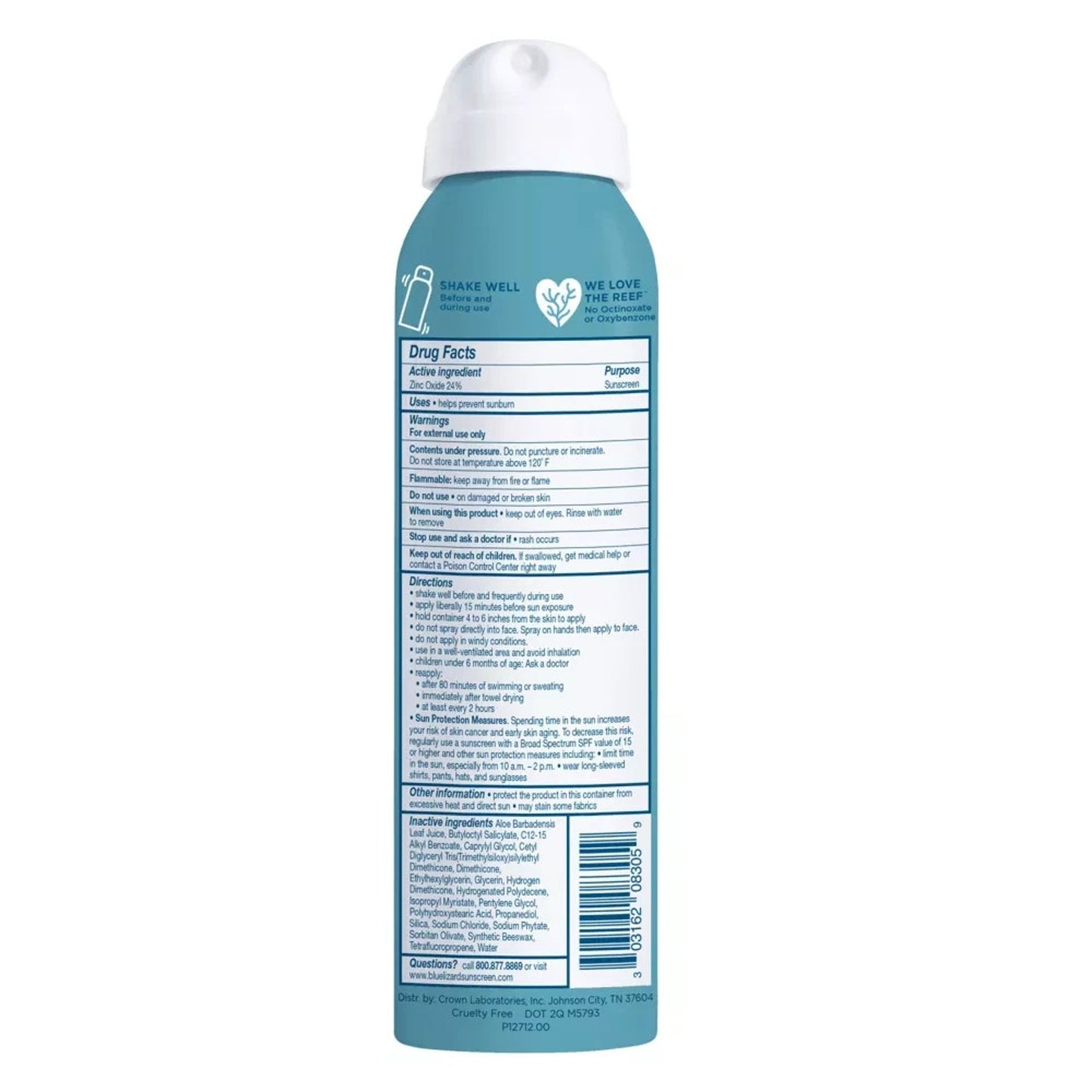 Blue Lizard SPF 50 Sensitive Mineral Sunscreen Spray w/ Aloe 5oz Exp 02/2028