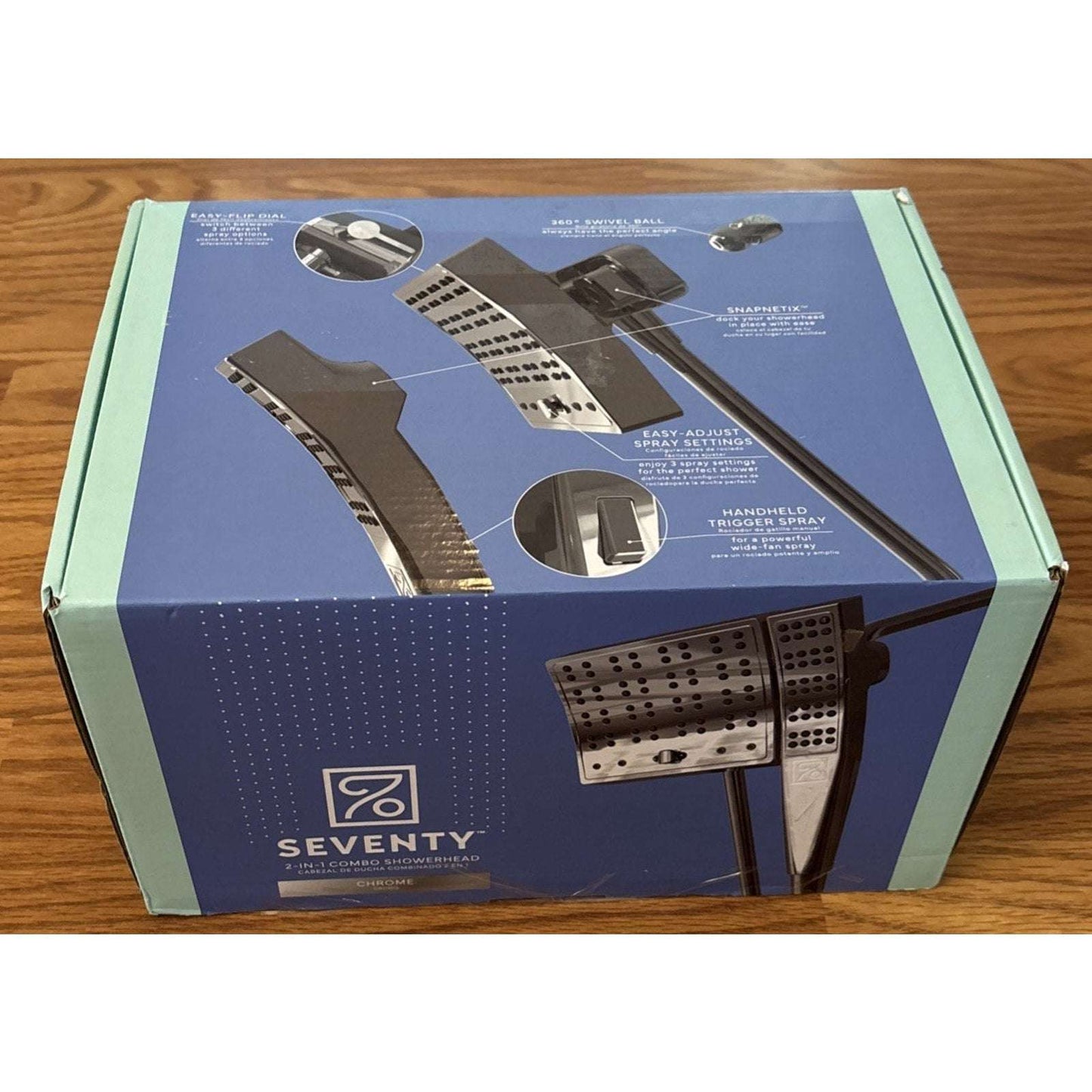 SEVENTY 3 Spray Setting Dual Combo Fixed and Handheld Showerhead in Chrome
