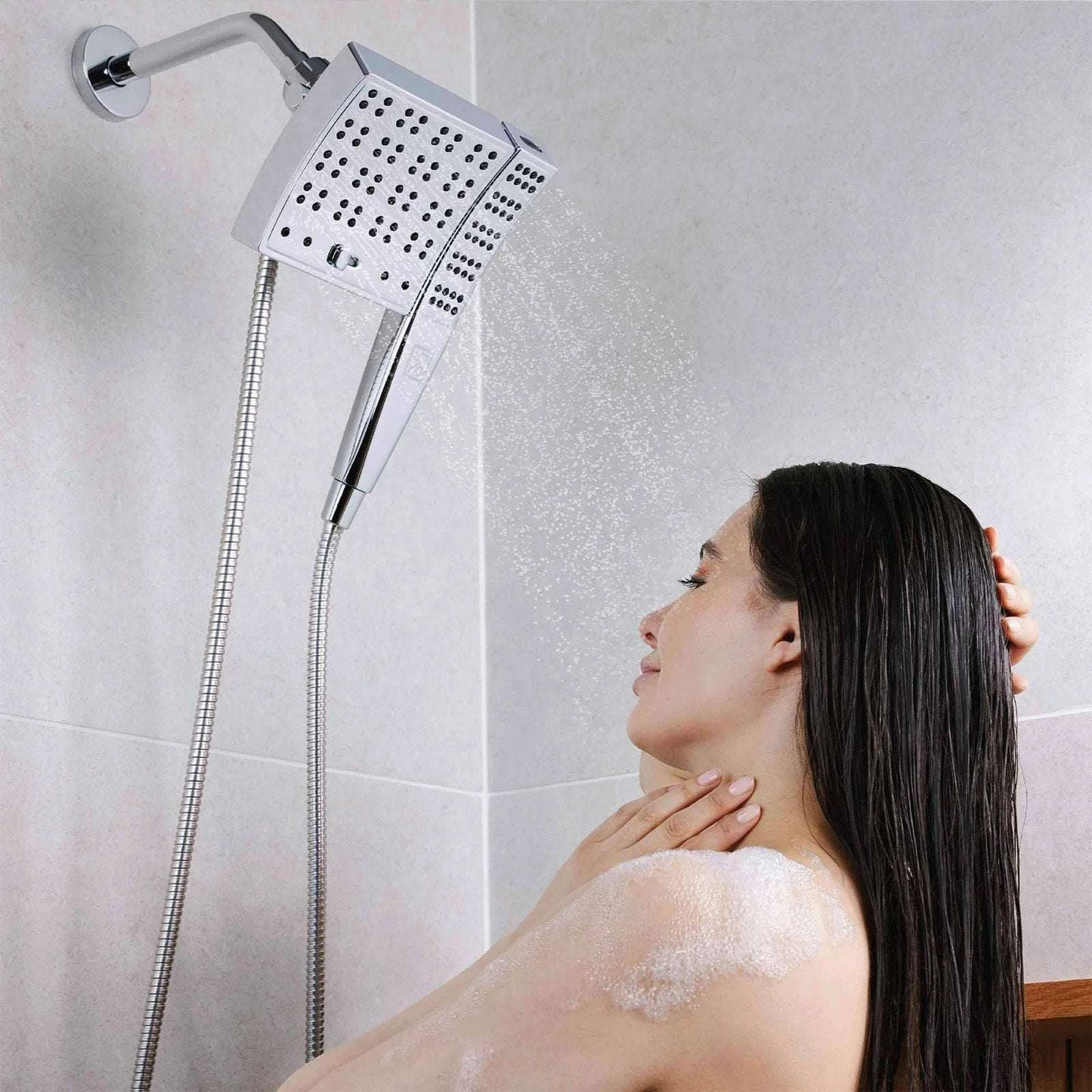 SEVENTY 3 Spray Setting Dual Combo Fixed and Handheld Showerhead in Chrome